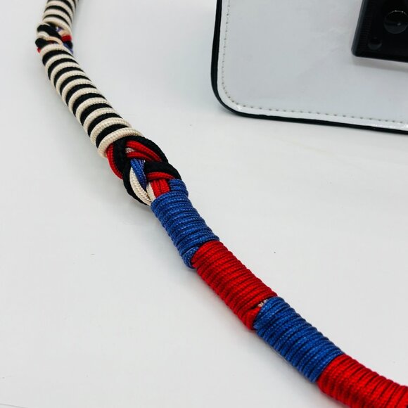 Steve Madden White Patent Leather Effie Crossbody Shoulder Bag Colorblock - Picture 2 of 8